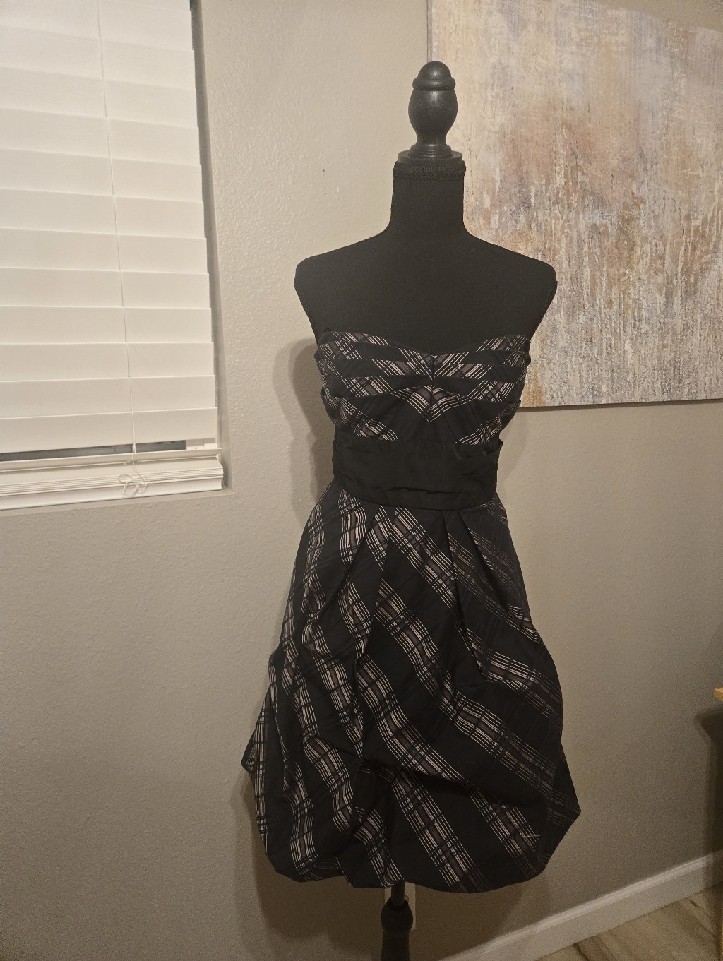 Retro 90s Vibes Bcbgmaxazria Black Strapless A-Line Dress